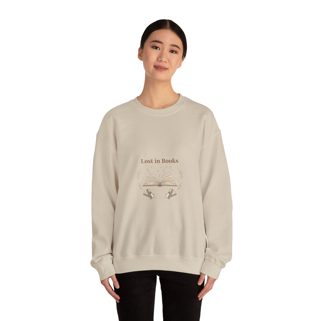 Lost in Books Sweatshirt | Literary Booklover, Bibliophile Aesthetic