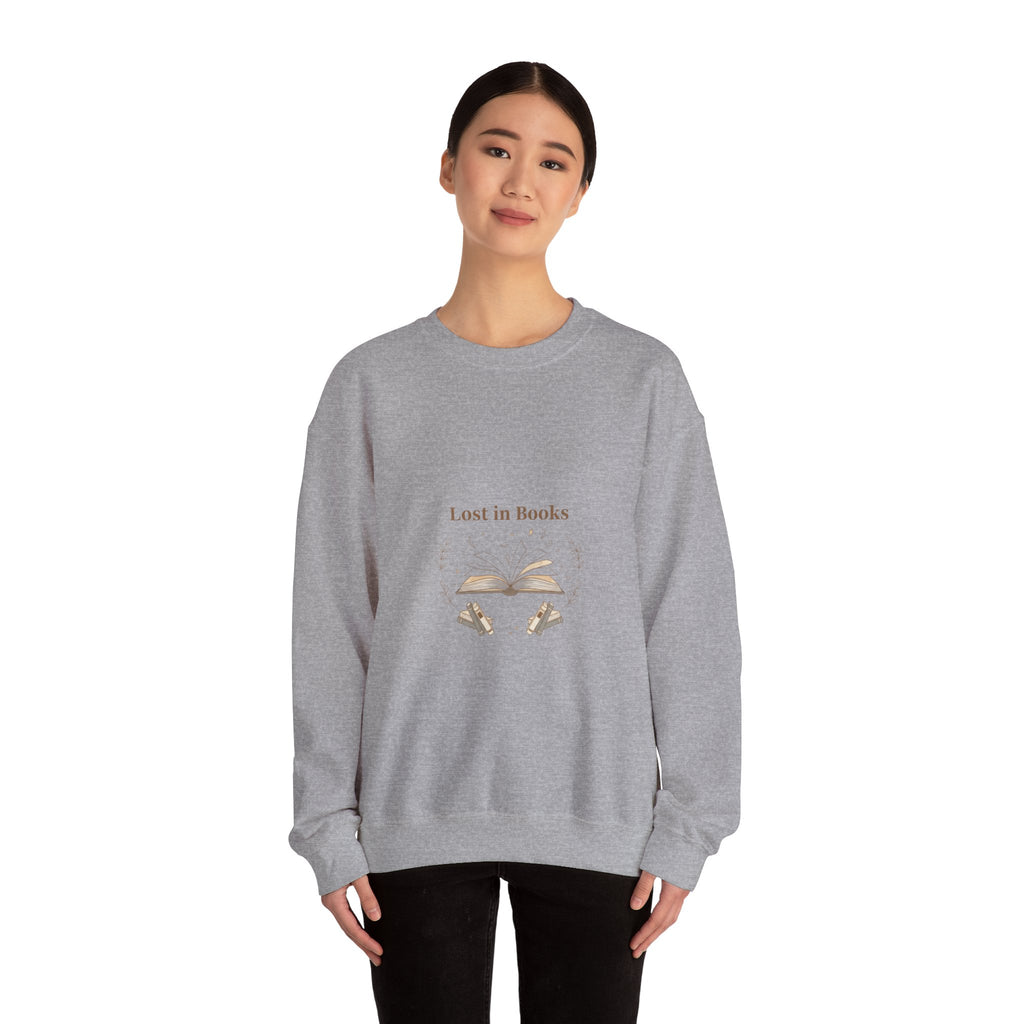 Lost in Books Sweatshirt | Literary Booklover, Bibliophile Aesthetic