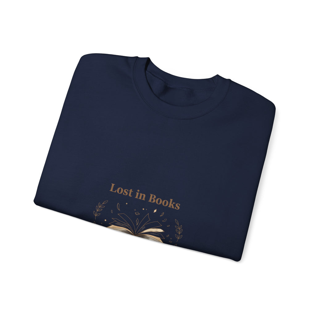 Lost in Books Sweatshirt | Literary Booklover, Bibliophile Aesthetic