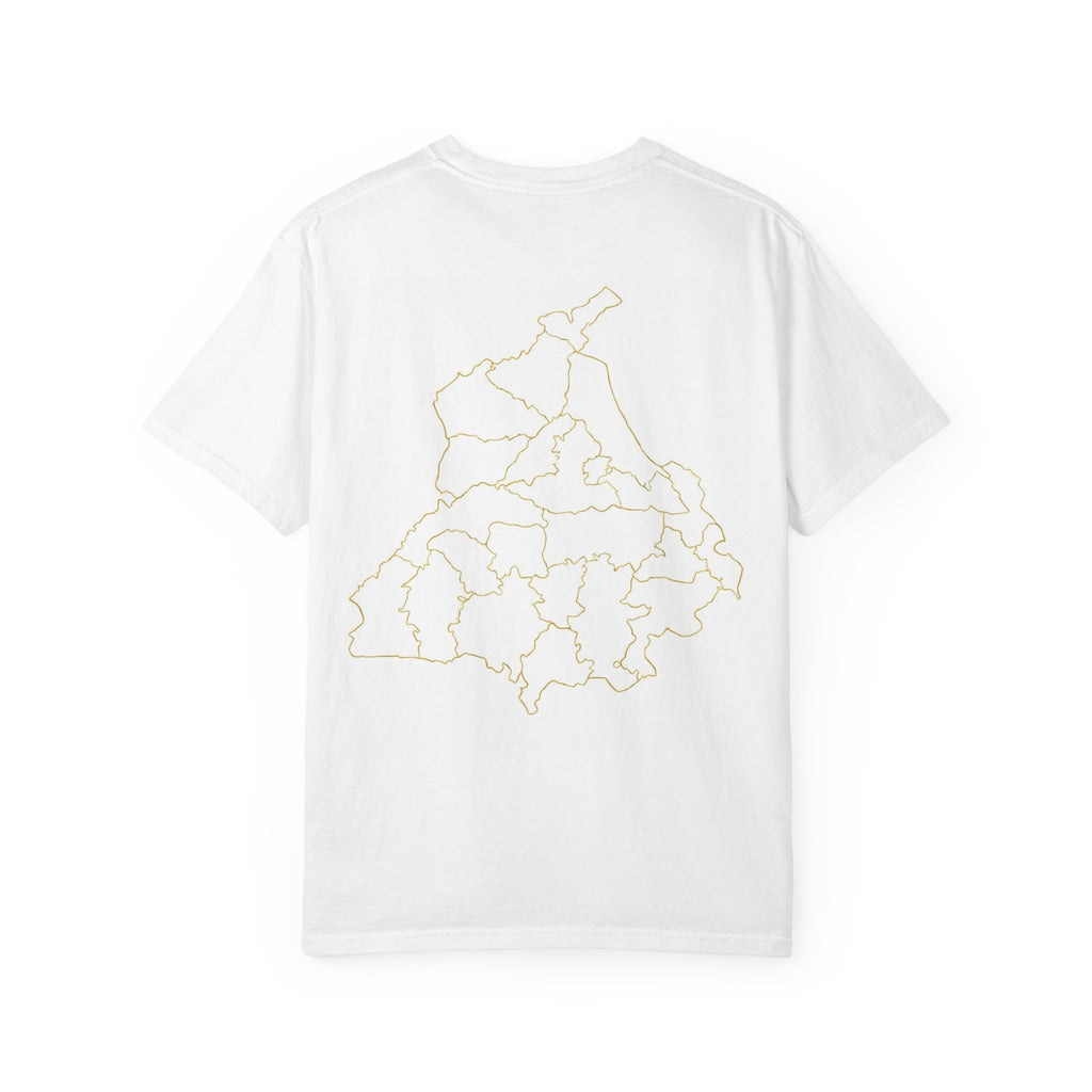 PANJAB Map Outline T-Shirt — Minimal Back-Print Travel & Heritage Tee