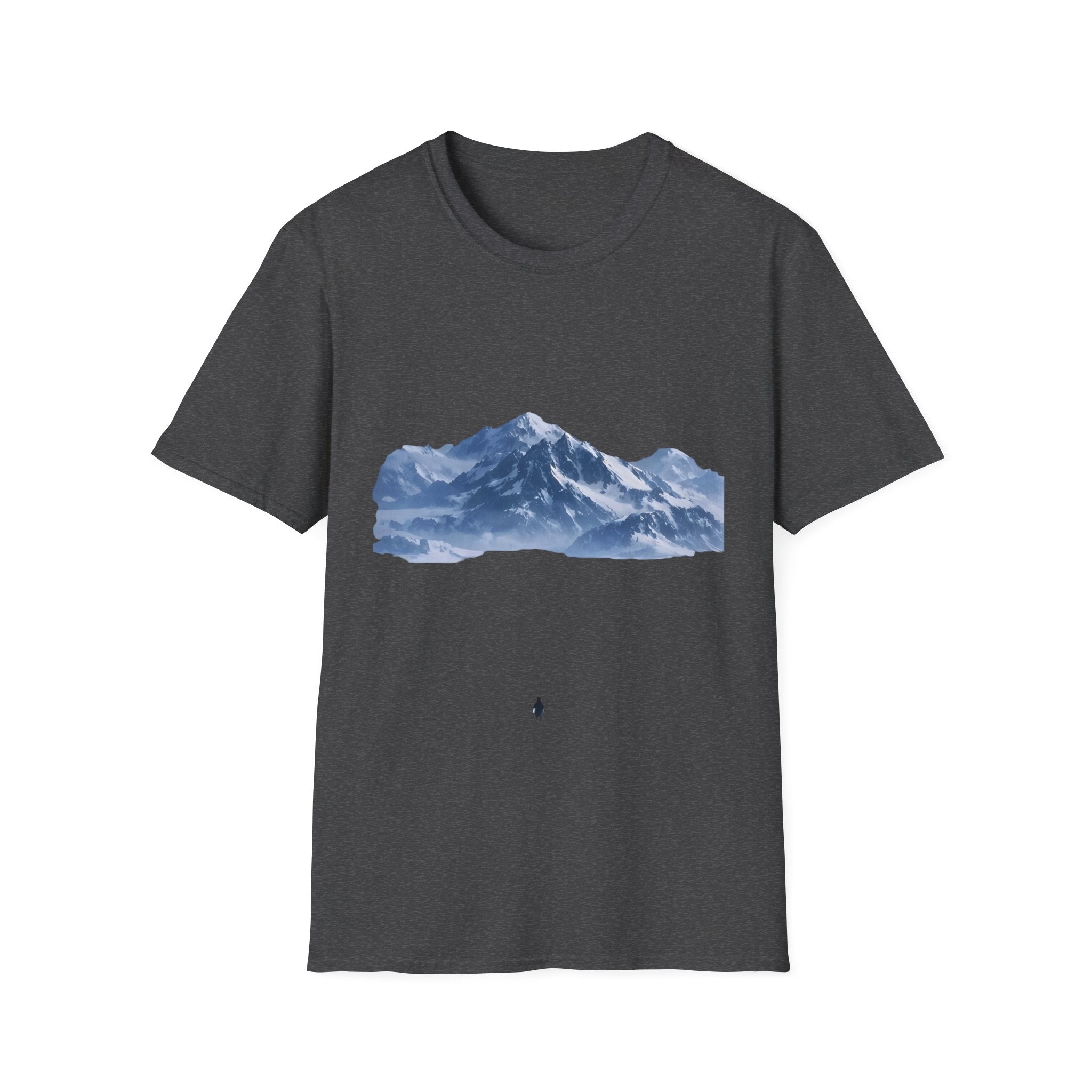 Mountain penguin Solitude T-Shirt — Arctic Landscape Scenic Tee