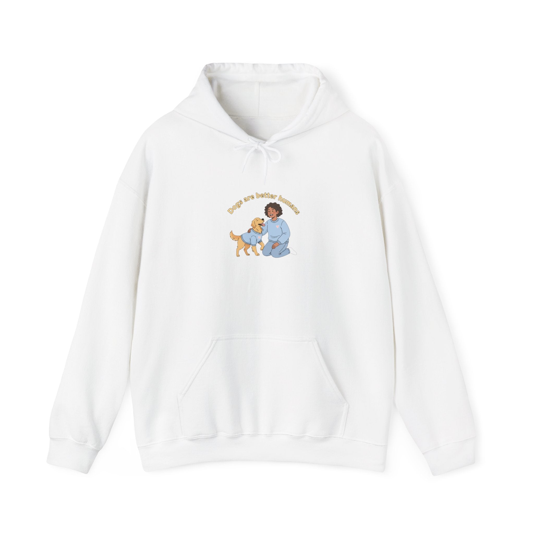 Person and Pup Illustration Hoodie | pet owner matching, paw print design