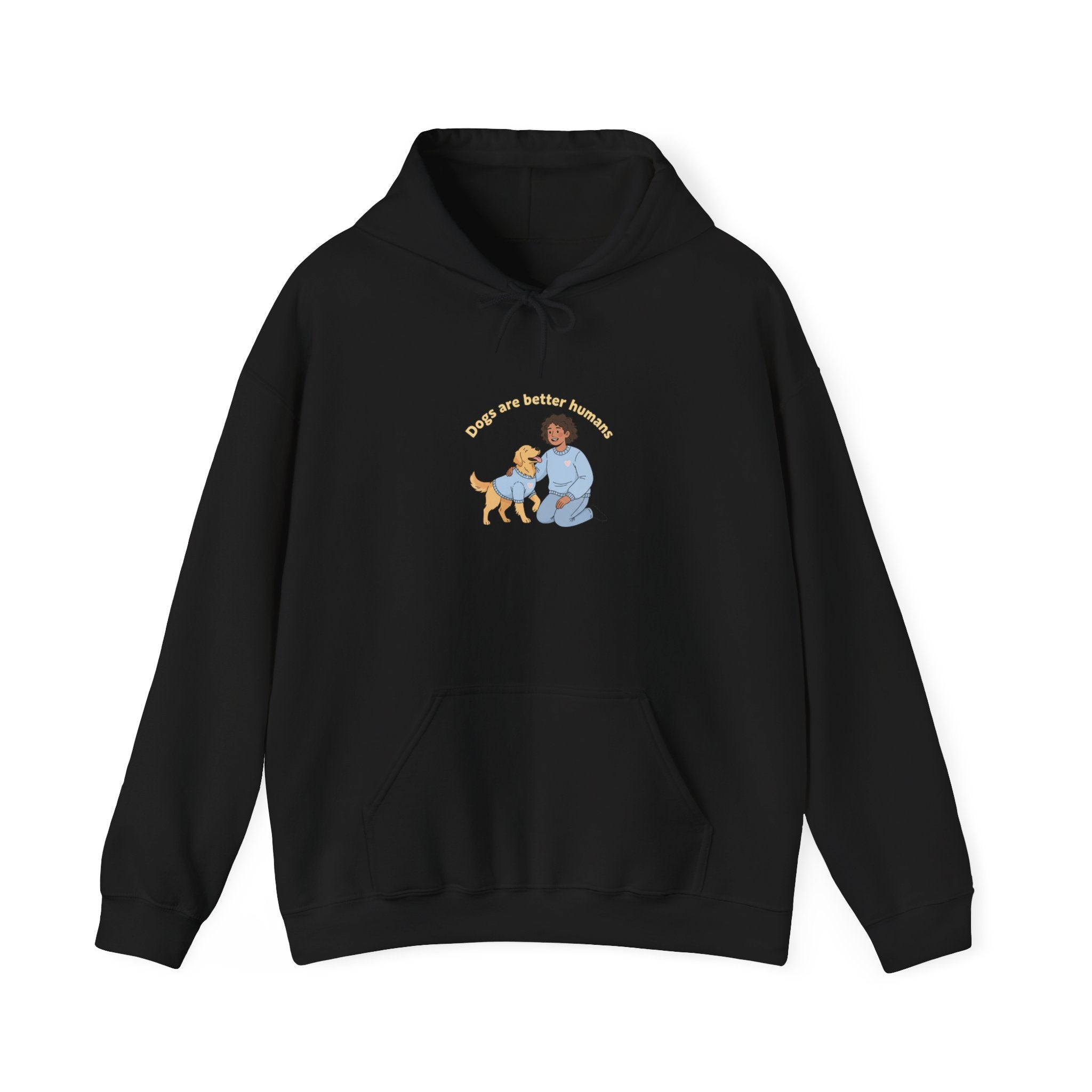 Person and Pup Illustration Hoodie | pet owner matching, paw print design