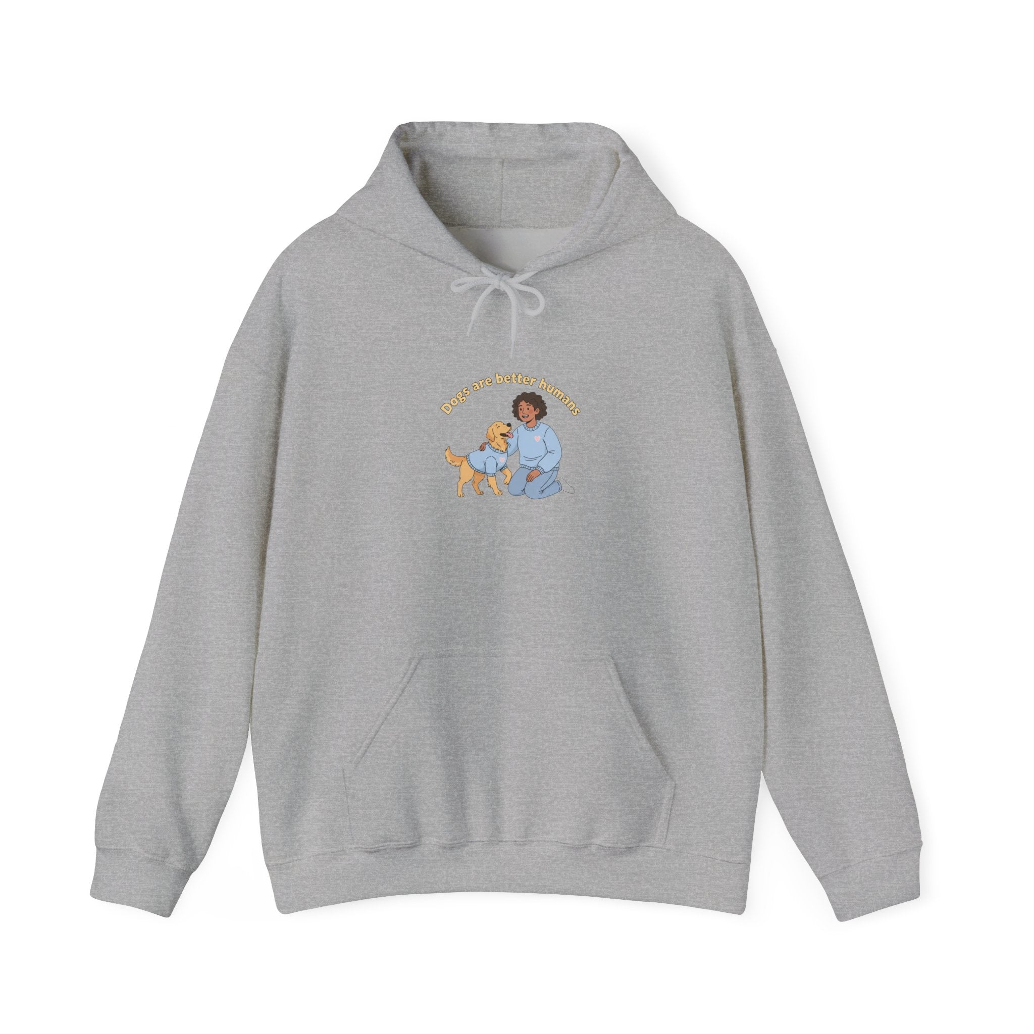 Person and Pup Illustration Hoodie | pet owner matching, paw print design