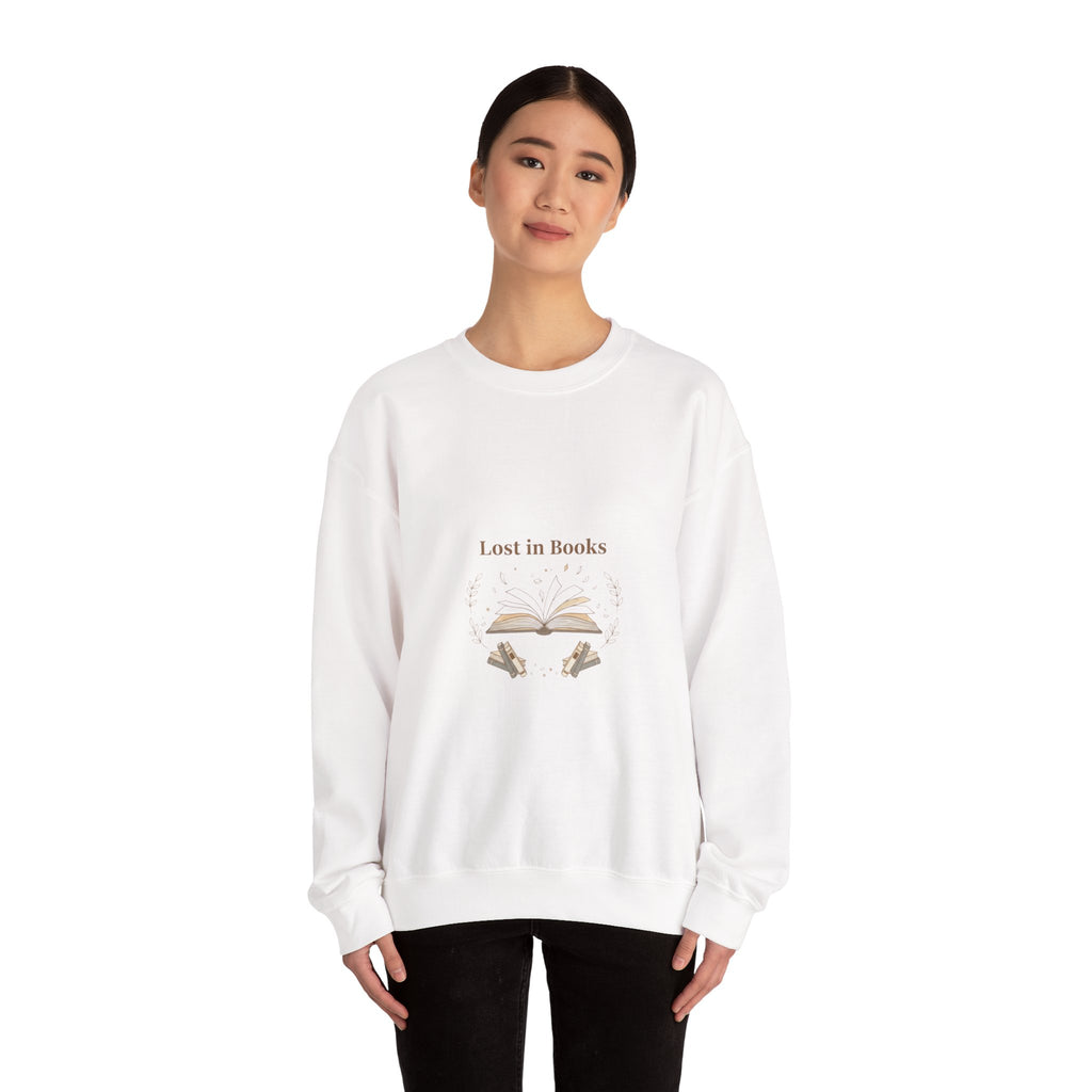 Lost in Books Sweatshirt | Literary Booklover, Bibliophile Aesthetic